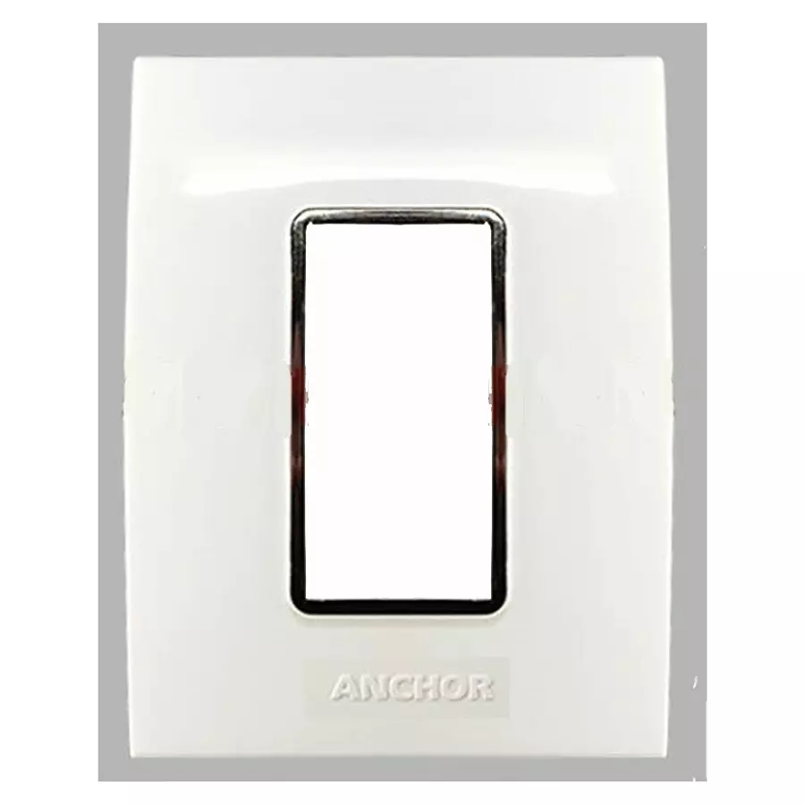 Gina ,1 module plate  Anchor penta [65801] white with silver chrome