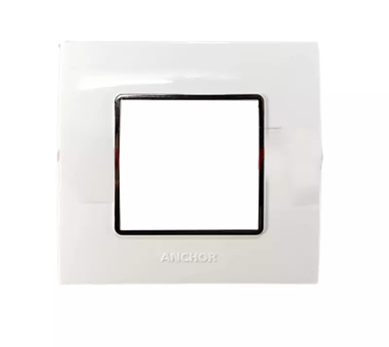 Gina ,2 module plate  Anchor penta [65802] white with silver chrome