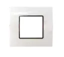 Gina ,2 module plate  Anchor penta [65802] white with silver chrome