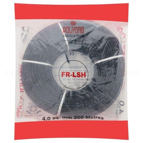 Polycab FRLS-H 4 sq mm Black 200 m PVC Insulated Wire