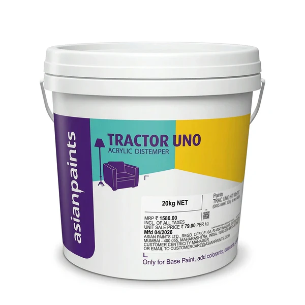 Asian Paints Tractor Uno Acrylic Distemper Paint, White,